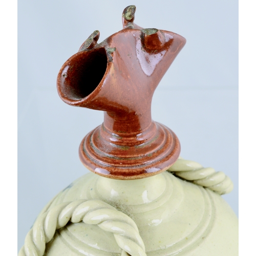 715 - BRISTOL MONEY BOX. 8ins tall, Bristol cream glazed bell shape, small foot rim. Red brown top with 2 ... 