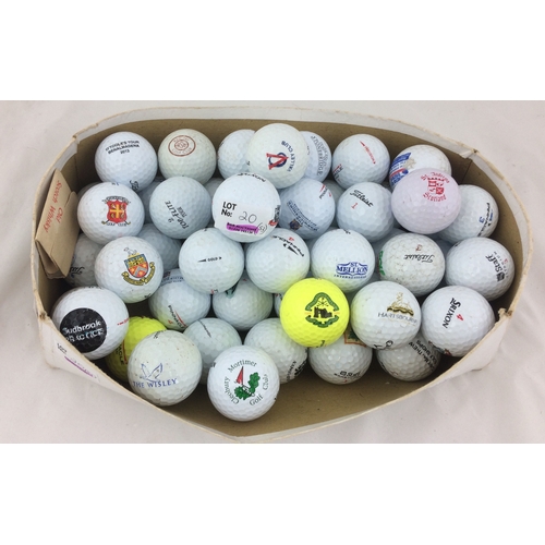 20 - ADVERTISING GOLF BALLS GROUP. Various advertising golf balls plus packet MacKinlays Golf Tees. Well ... 