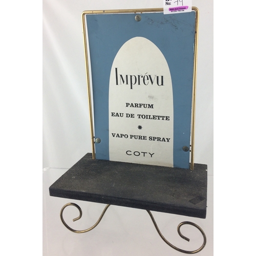 79 - RETRO COTY PERFUME STAND. 10.5ins, point of sale display stand.