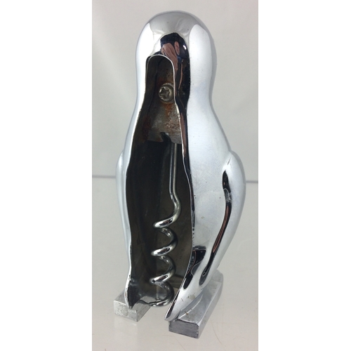 91 - PENGUIN CORKSCREW. 4ins tall. SHINY METALLIC PENGUIN SHAPE - CORKSCREW PULLS OUT OF BACK. Every bar ... 