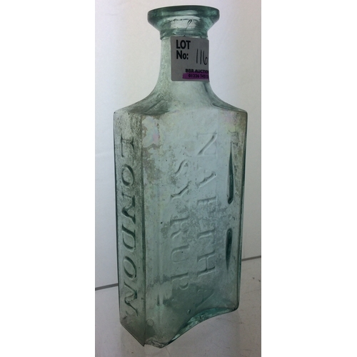 116 - BALSAM & SYRUP BOTTLE DUO. Tallest 6ins. Embossed BUCHANS/ HUNCARIAN/ BALSAM, cylindrical shape, bas... 