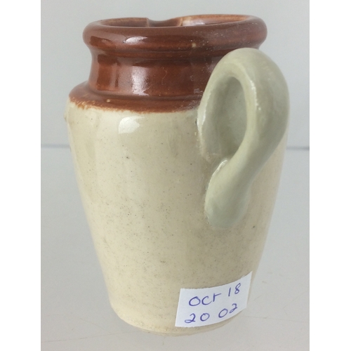 285 - TUNBRIDGE WELLS CREAM JUG. 3ins tall. T.t, rear handle (repaired) front black transfer MOUNT EPHRAIM... 