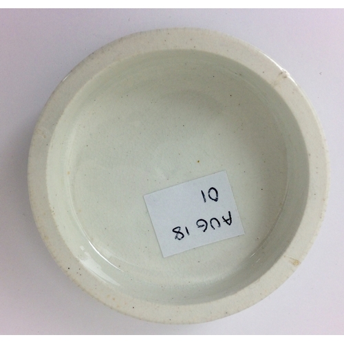 288 - NEWCASTLE ON TYNE TOOTH PASTE POT LID. 2.5ins diam. Black transfer for ORIENTAL TOOTH/ PASTE.../ BRE... 