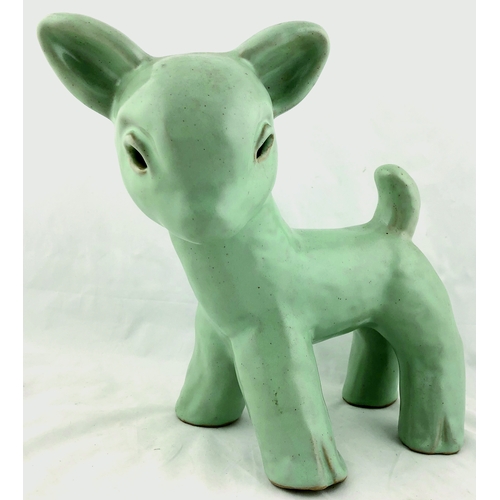 388 - LARGE DENBY GREEN LAMB. 10.5ins tall. No base p.m. Really good condition - impressive.