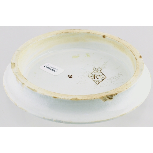 503 - INJURY POT LID. (KM 58) 4ins diam. Multicoloured lid produced by Bates, Elliot & Co. Diamond registr... 