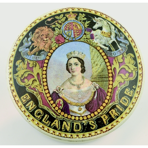 507 - ENGLAND’S PRIDE POT LID & BASE. (KM 164) 4.25. As previous lot this with a base & small professional... 