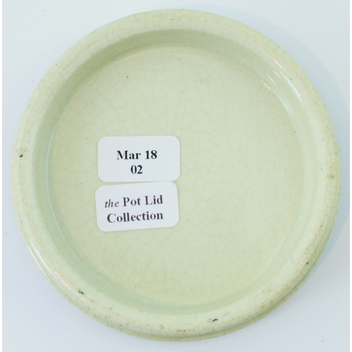 517 - LONDON CHERRY TOOTH PASTE POT LID. (APL p 401, 37) 2.75ins diam. Yellow background with coloured che... 