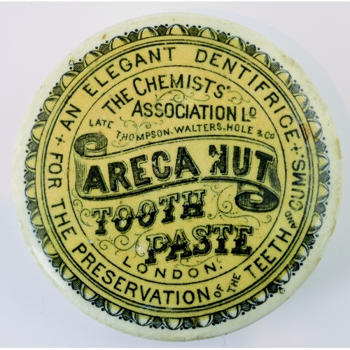 519 - LONDON ARECA NUT TOOTH PASTE POT LID. (APL p 401) 2.75ins diam. As previous lot this having the addi... 