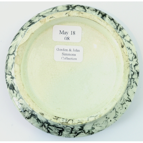 523 - TORQUAY ARECA NUT TOOTH PASTE POT LID. (APL p 93, 122) 3.25ins diam. Marbled flange & .../ ARECA NUT... 