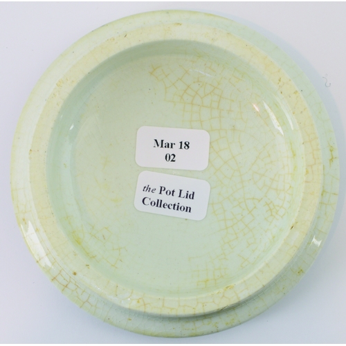 526 - AUSTRALIAN CHERRY TOOTH PASTE POT LID. (APL p 517, 80) 3ins diam. Pink & blue back-ground with centr... 