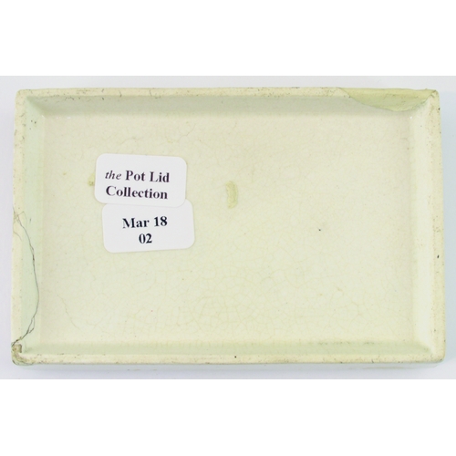 532 - ROCHDALE TOOTH PASTE POT LID. 3.25 by 2ins. Rectangular shape lid, black transfer fro SPOTLAND/ TOOT... 