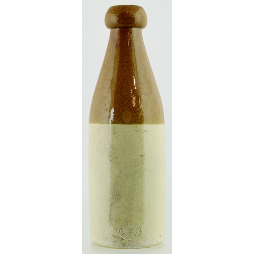 536 - DENBY SAMPLE GINGER BEER BOTTLE. 8.25ins tall. T.t, ch, black transfer JOSEPH BOURNE & SON/ DENBY PO... 