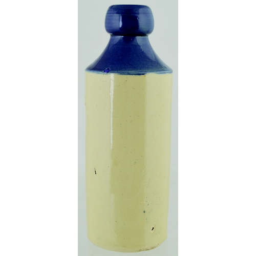 539 - LLANDUDNO BLUE TOP GINGER BEER BOTTLE. 7.5ins tall. T.t,  st, blue top, strong black transfer WM HIL... 