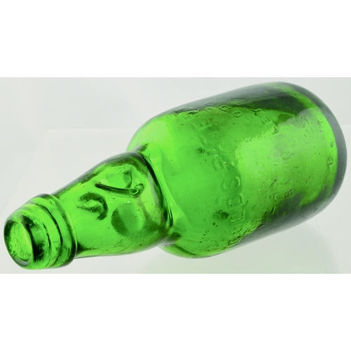 548 - CODDS PATENT 4 BOTTLE. 7.25ins tall. Green glass, 2 neck retaining lugs, embossed rear CODD’S/ PATEN... 