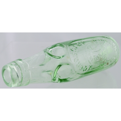 552 - LITTLEBOROUGH CODDS PREMIER PATENT CODD BOTTLE. 7.25ins tall. Aqua glass, 6oz Premier Patent codd, 4... 