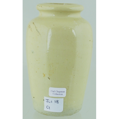 573 - CO ANTRIM CREAM POT. 4.5ins tall. Off white glaze, black transfer RATHKENNY CREAMERY/ GLENARRIFFE/ G... 