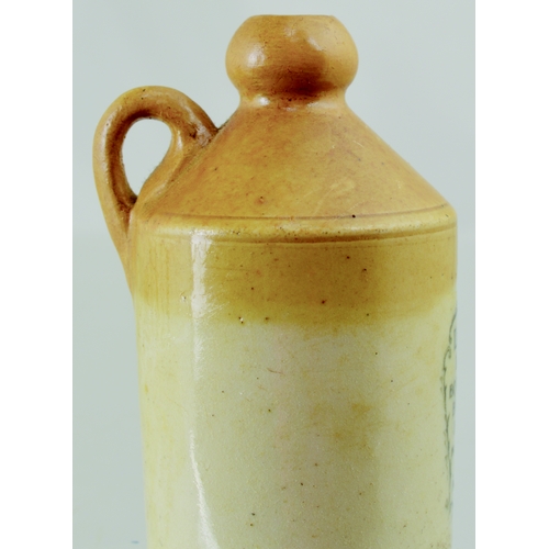 608 - DOULTON LAMBETH FLAGON. 2.75ins tall. T.t, rear handle, front black transfer DOULTON/ LAMBETH/ BOTTL... 