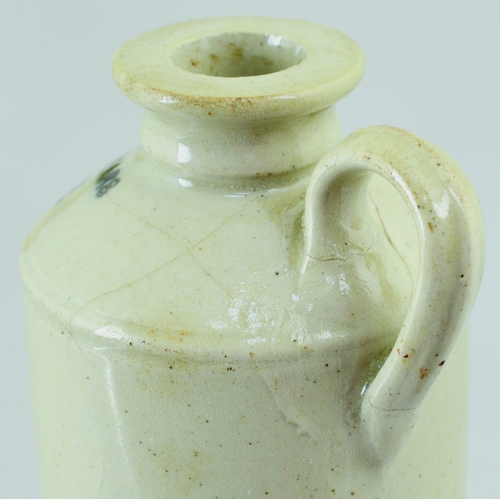 611 - FULLWOOD SAMPLE FLAGON. 2.2ins tall. Flagon shape, rear handle all white glaze, black transfer R.J. ... 