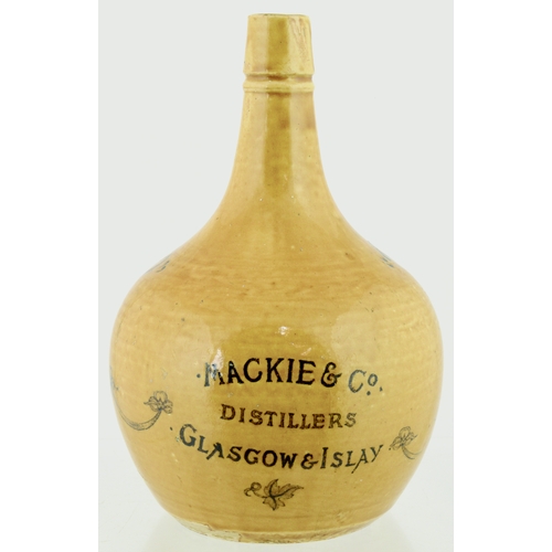 616 - THE GREYBEARD WHISKY JUG. (WG p 117) 8.5ins tall. All tan body glaze, elegant cone shape. Black tran... 