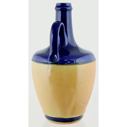 618 - ROYAL OLD BALLATER WHISKY JUG. (WG p 164) 9.25ins tall. Strong dark blue top, lower tan glaze with r... 