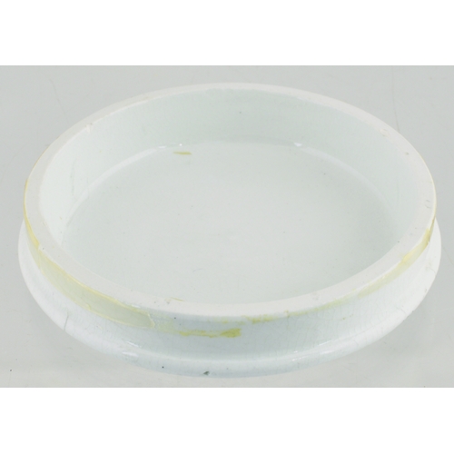 637 - LARGE SIZE MRS ELLEN HALES OINTMENT POT LID & BASE. (APL p 311, 2a) 4ins diam. Strong black transfer... 