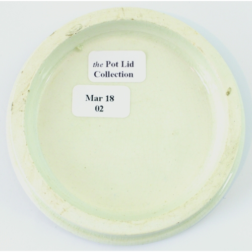 638 - LONDON SEBORRHOEA CREAM POT LID. 3ins diam. Decorative black transfer for SEBORRHOEA/ CREAM/.../ PRE... 