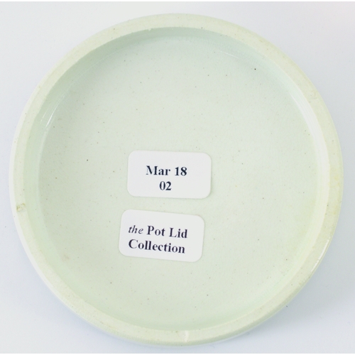 645 - HEREFORDSHIRE COLD CREAM POT LIDHEREFORDSHIRE COLD CREAM POT LID. (APL p 187, 9) 2.75ins diam. Pict.... 