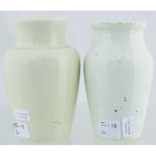 46 - COOPER & CO’s CREAM POT DUO. Tallest 4ins, white glaze, strong black transfer, COOPER & CO’s/ FRESH ... 