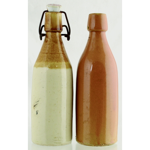 136 - ABERDEEN GINGER BEER DUO. 8.75ins tall. Two variations of THOMSON’S/ ABERDEEN ginger beer bottle, bo... 