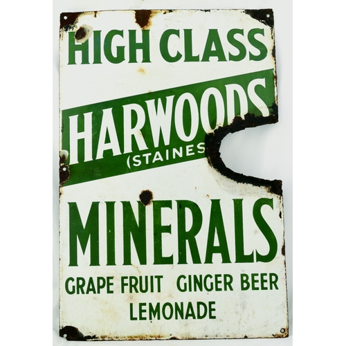 50 - STAINES HARWOOD MINERALS ENAMEL SIGN. 24 by 16ins. Rectangualr shape enamel for HIGH CLASS/ HARWOODS... 