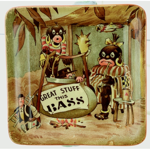 63 - BASS CHANGE TRAYS. 4ins square. Multicoloured change trays with various Inn & comical scenes for Bas... 