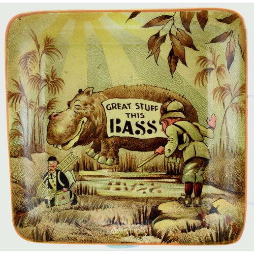 63 - BASS CHANGE TRAYS. 4ins square. Multicoloured change trays with various Inn & comical scenes for Bas... 