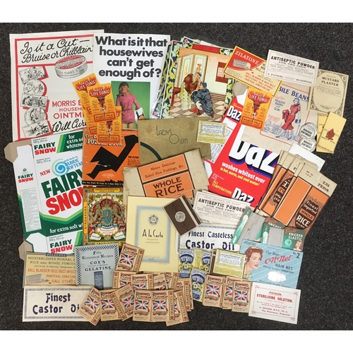 114 - MIXED EPHEMERA GROUP. Large quantity of ephemera inc. cigarette cards, boxes, labels etc. A highly v... 