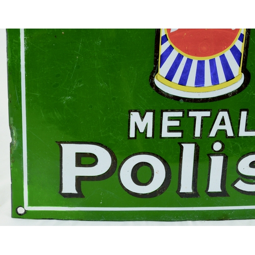 118 - BRASSO POLISH ENAMEL SIGN. 12 by 10ins.
Rectangular shape enamel advertising BRASSO/ METAL/
POLISH w... 