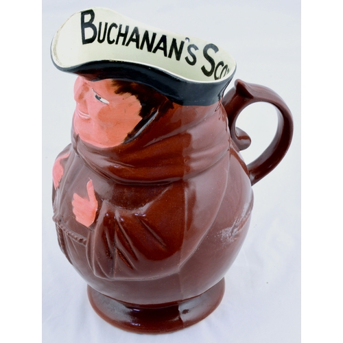 133 - BUCHANAN’S SCOTCH WHISKY WATER JUG. 7.75ins tall. Ceramic jug formed as a jolly monk BUCHANAN’S SCOT... 