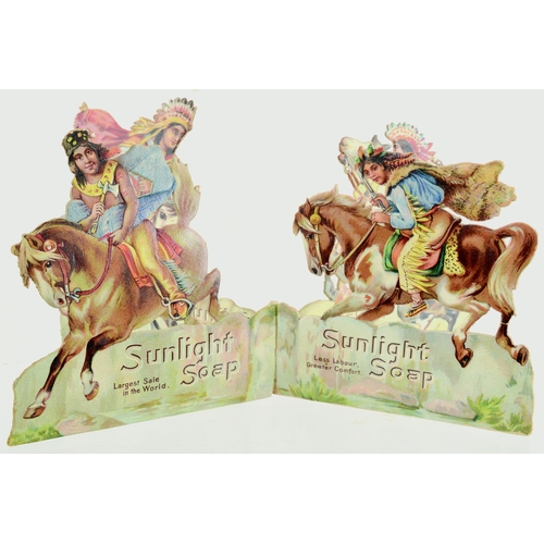 176 - VICTORIAN SCRAPBOOK SUNLIGHT SOAP 3D ADVERTS/ GIVEAWAY. 4ins tall. Multicoloured cut out card advert... 