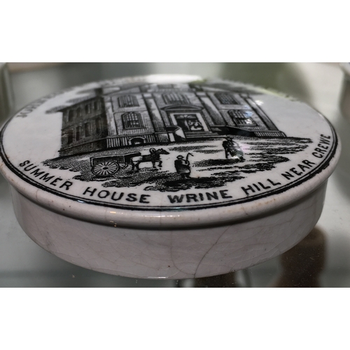 150 - CREWE JOHNSON’S CELEBRATED OINTMENT POT LID. 2.75ins diam. Strong, crisp black transfer for JOHNSON’... 