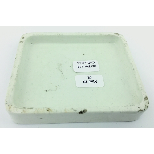 11 - SOUTHPORT TOOTH POWDER POT
LID. (APL, p 452, 120) 3 by 2.5ins. Rectangular
shape pot lid ANTISEPTIC/... 