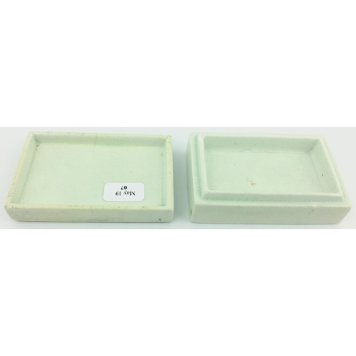 12 - LONDON SMITHS TOOTH CREAM
POT LID & BASE. (APL, p 414, 70) 2.75 by
1.75ins. Rectangular pot lid & ba... 