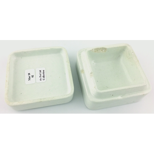 29 - WHITE ROSE TOOTH PASTE POT LID & BASE. (APL, p146, 62) 2.5ins square shape pot lid & base Strong & c... 