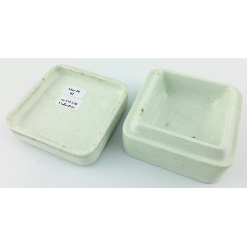 30 - THYMO EUCALYPTUS TOOTH PASTE POT LID & BASE. (APL, p145, 62) 2.5ins square shape pot lid & base. Cri... 