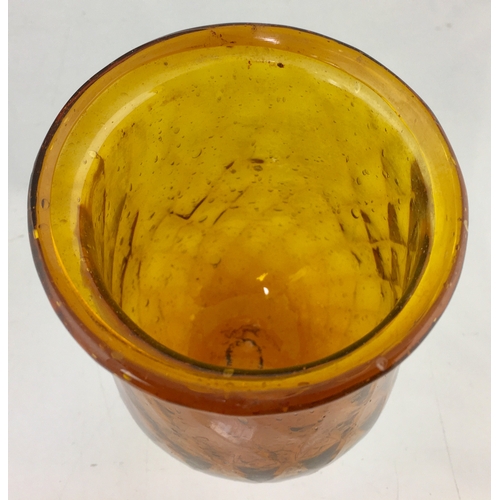 55 - PONTILLED NIGHT LIGHT. 4ins tall. Delightful mid amber coloured glass with quilted diamond
pattern, ... 