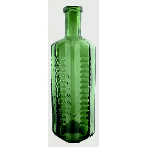 65 - ETON STAR POISON BOTTLE. (DP pg 58)
6.25ins tall. Green glass, star section with flat back, heavily ... 