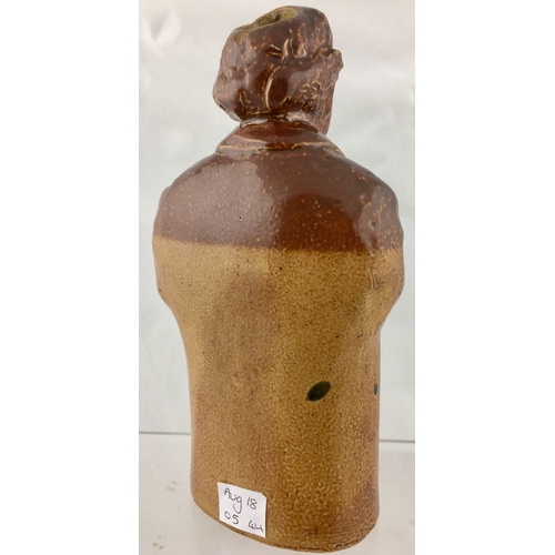 132 - HERBERT HENRY ASQUITH REFORM FLASK. 7.25ins tall. T.t, salt glaze flask formed as the Liberal Party ... 