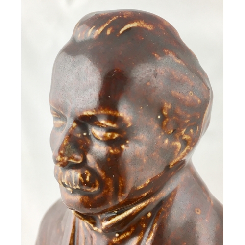 133 - DAVID LLOYD GEORGE REFORM FLASK. 7.5ins tall. T.t, salt glaze flask Liberal Party politician David L... 