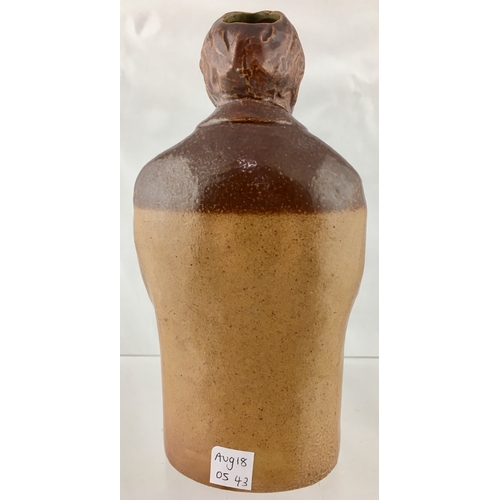 134 - ARTHUR BALFLOUR REFORM FLASK. 7.25ins tall. T.t, salt glaze flask Conservative Party politician Arth... 