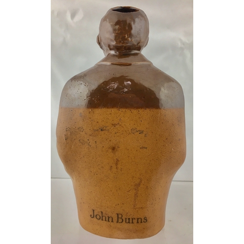 135 - JOHN ELLIOT BURNS REFORM FLASK. 7.5ins tall. T.t, salt glaze flask John Elliot Burns,
English trade ... 