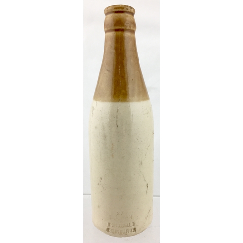 173 - DUNBAR GINGER BEER BOTTLE. 7.25ins tall. T.t, ch, c.c, blue transfer - as previous lot. Buchan p.m. ... 