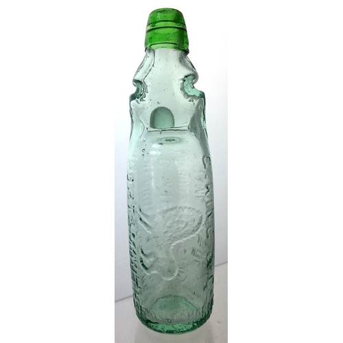 188 - PORTSMOUTH RELIANCE
PATENT CODD BOTTLE. 9.5ins tall.
Aqua glass, green lip, 2 neck
retaining lugs ei... 