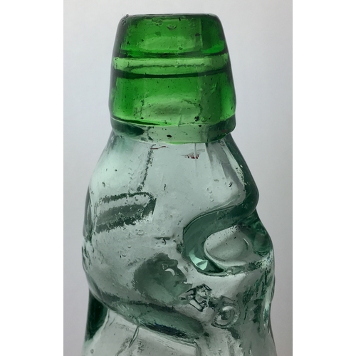 188 - PORTSMOUTH RELIANCE
PATENT CODD BOTTLE. 9.5ins tall.
Aqua glass, green lip, 2 neck
retaining lugs ei... 